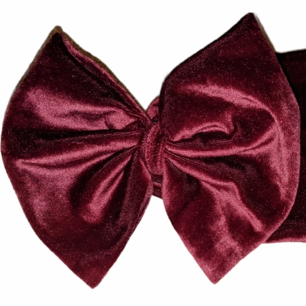 Valentine Burgendy Velvet Headwrap bow